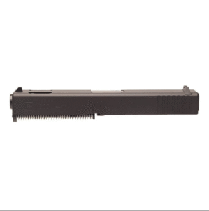 Glock 20C slide top view showing compensator ports
